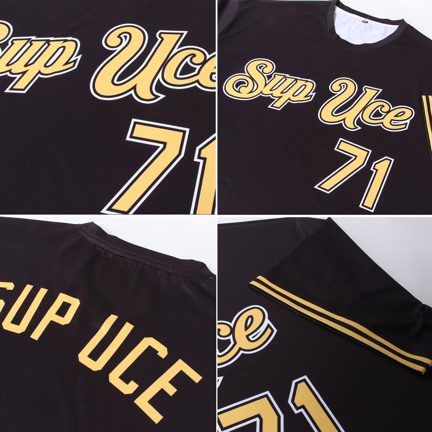 Custom Black Gold-White Performance T-Shirt - Image 7
