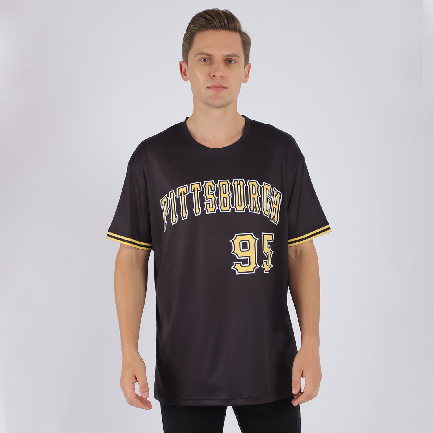 Custom Black Gold-White Performance T-Shirt - Image 2