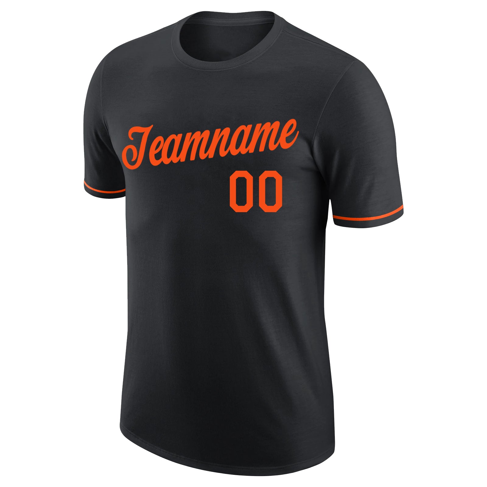 Custom Black Orange Performance T-Shirt - Image 5