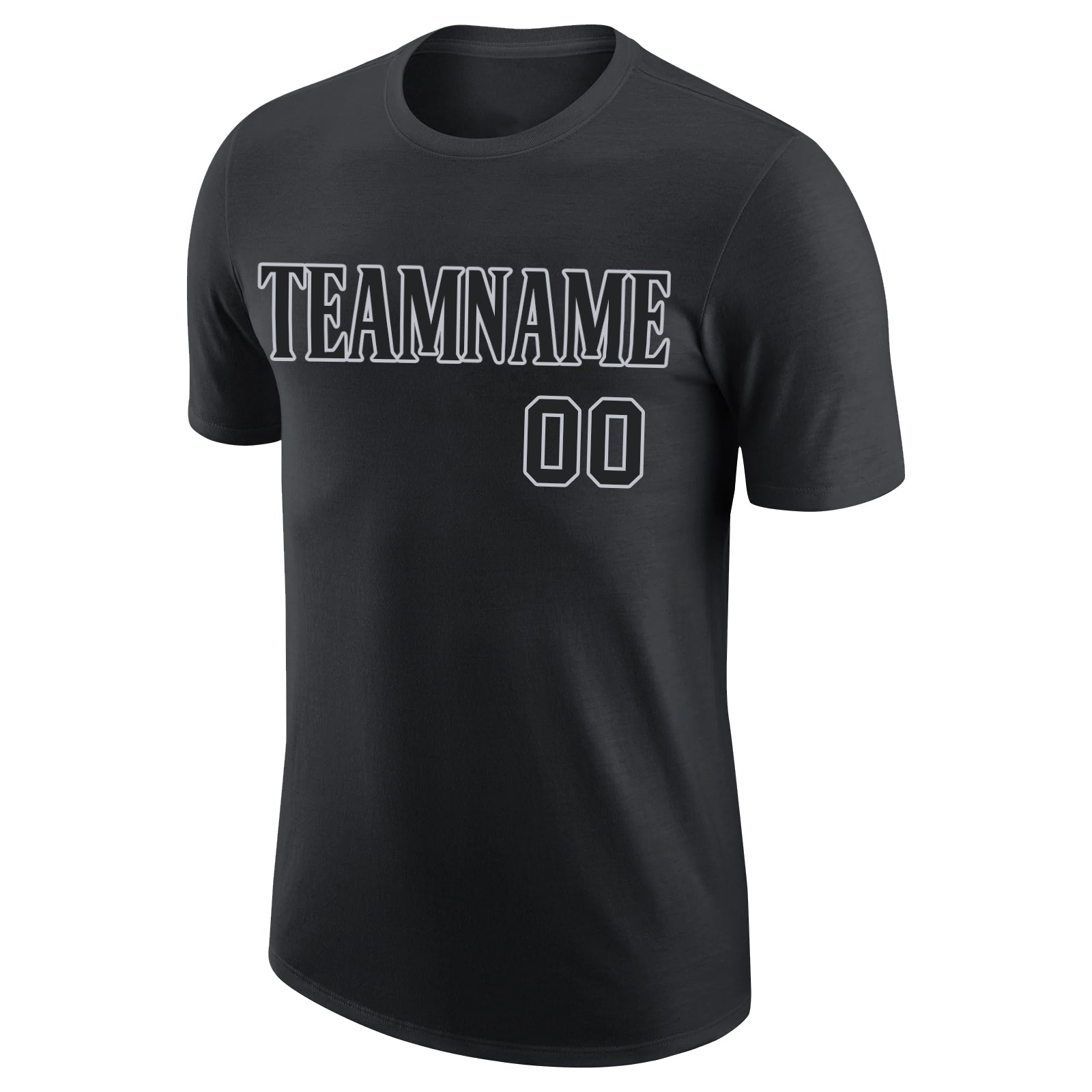 Custom Black Black-Gray Performance T-Shirt - Image 5