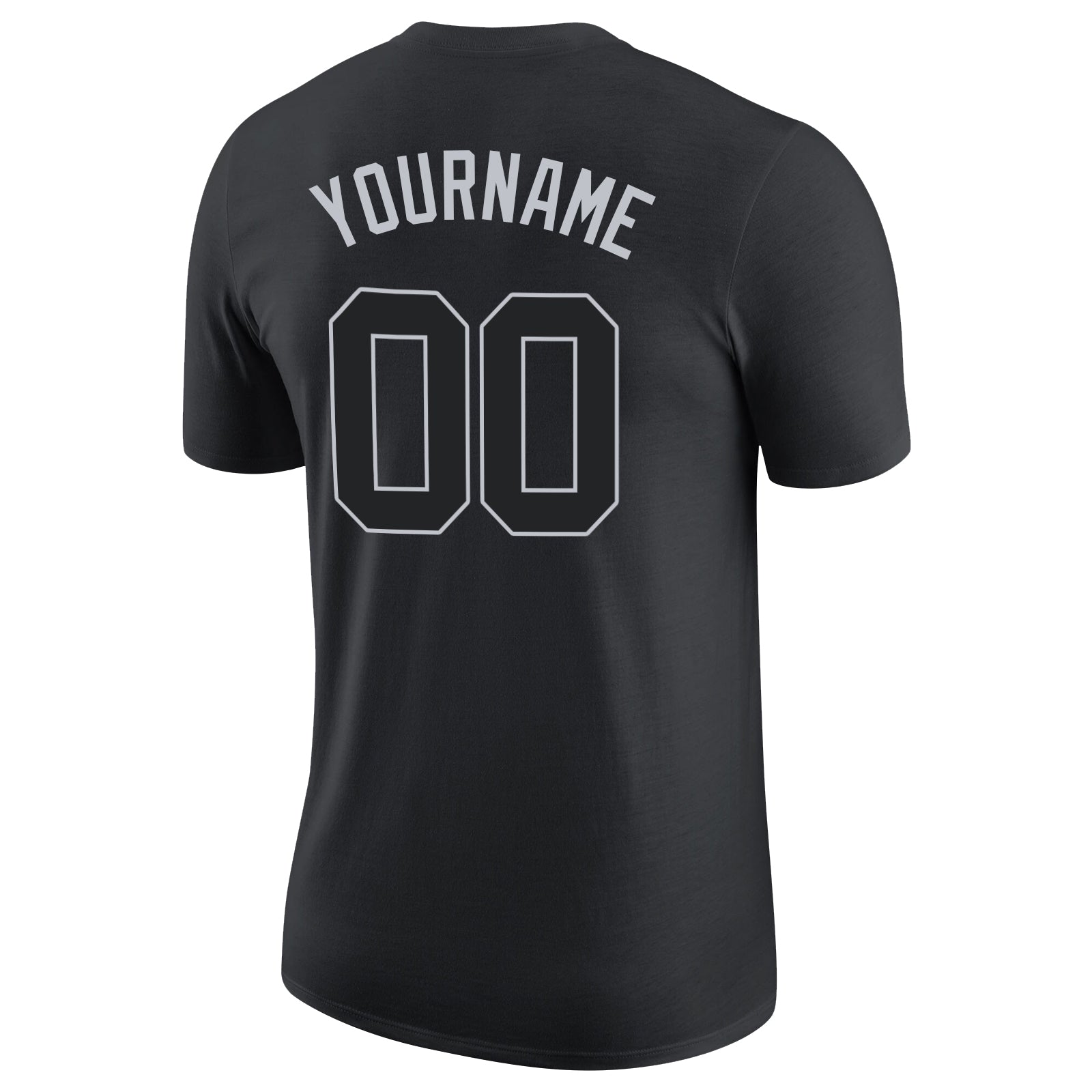 Custom Black Black-Gray Performance T-Shirt - Image 6