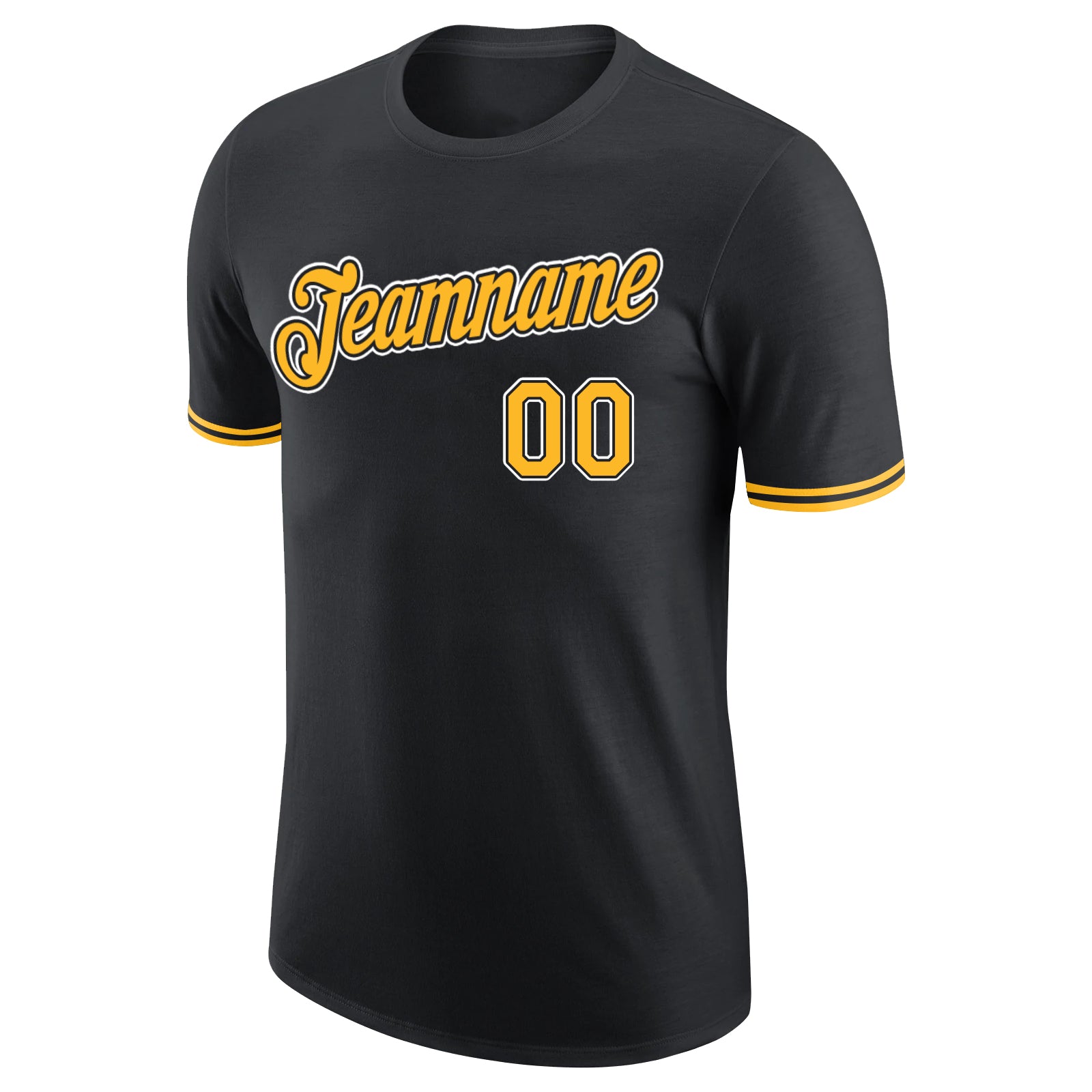 Custom Black Gold-White Performance T-Shirt - Image 5
