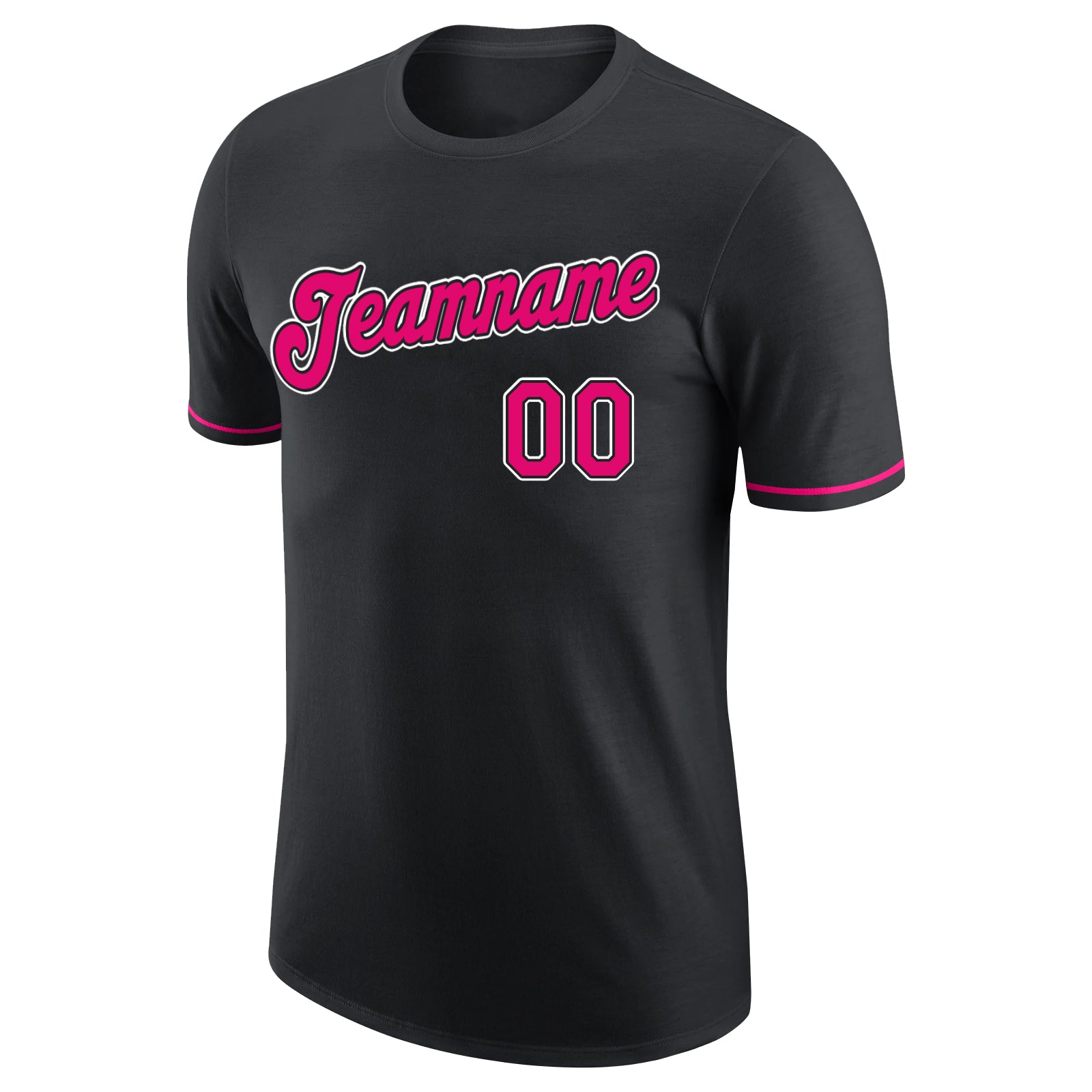 Custom Black Pink-White Performance T-Shirt - Image 5