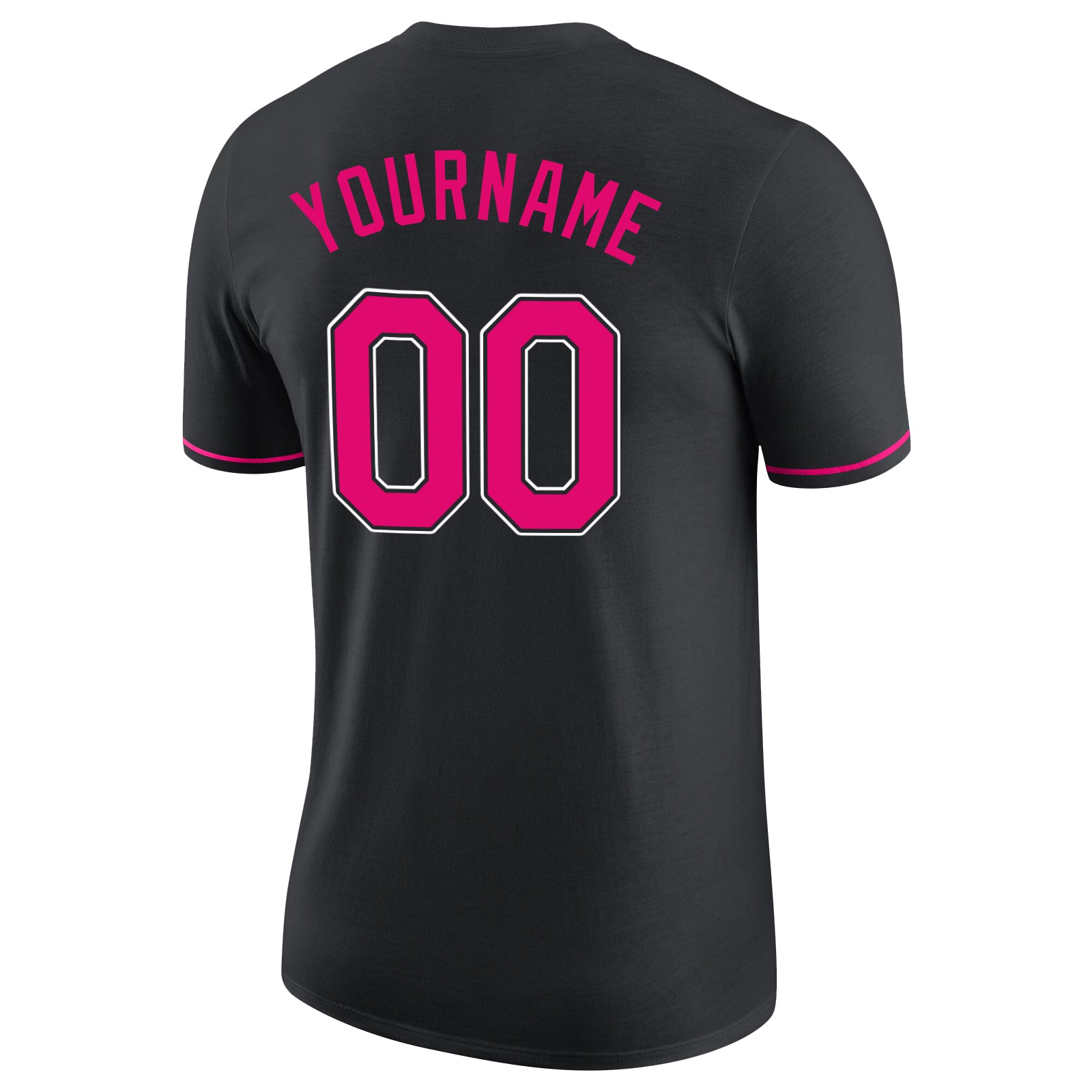 Custom Black Pink-White Performance T-Shirt - Image 6