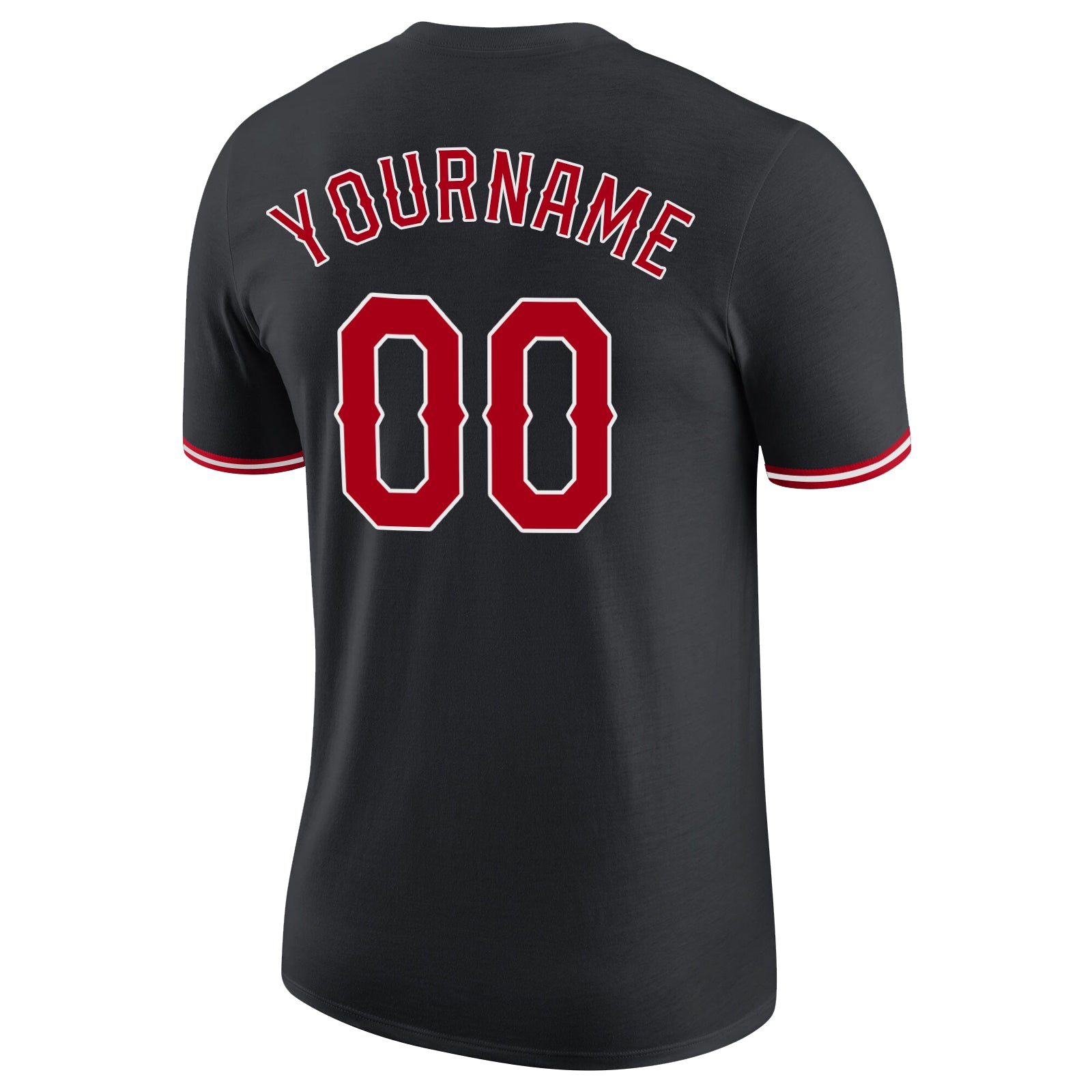 Custom Black Red-White Performance T-Shirt - Image 6