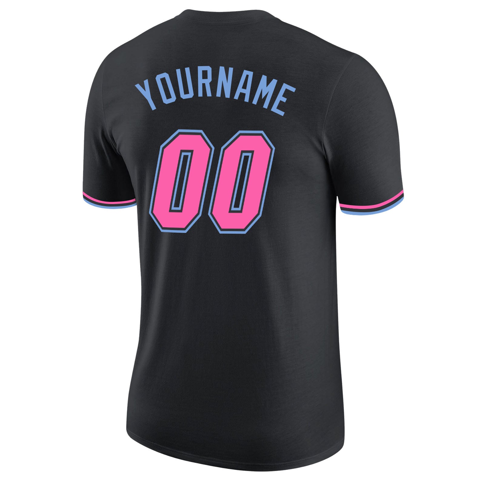 Custom Black Pink-Light Blue Performance T-Shirt - Image 6
