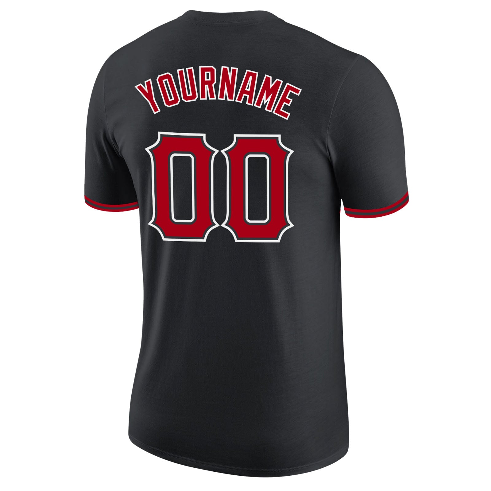 Custom Black Red-White Performance T-Shirt - Image 6