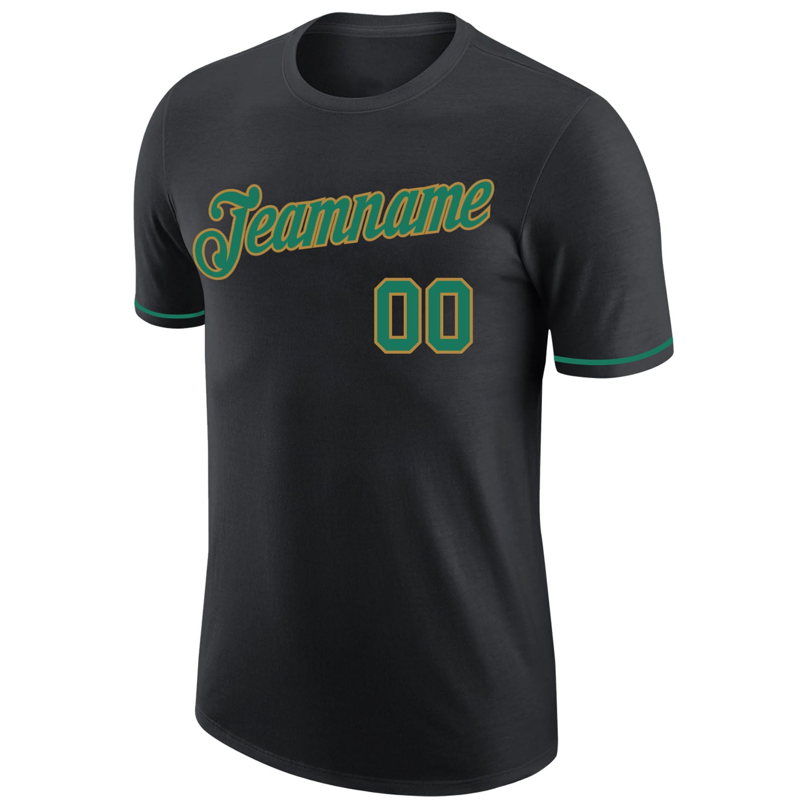 Custom Black Kelly Green-Old Gold Performance T-Shirt - Image 5