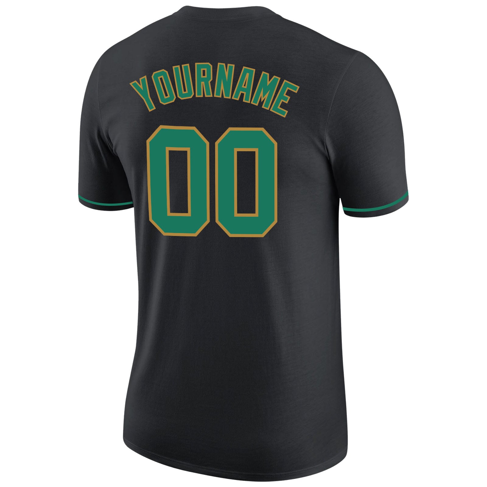 Custom Black Kelly Green-Old Gold Performance T-Shirt - Image 6