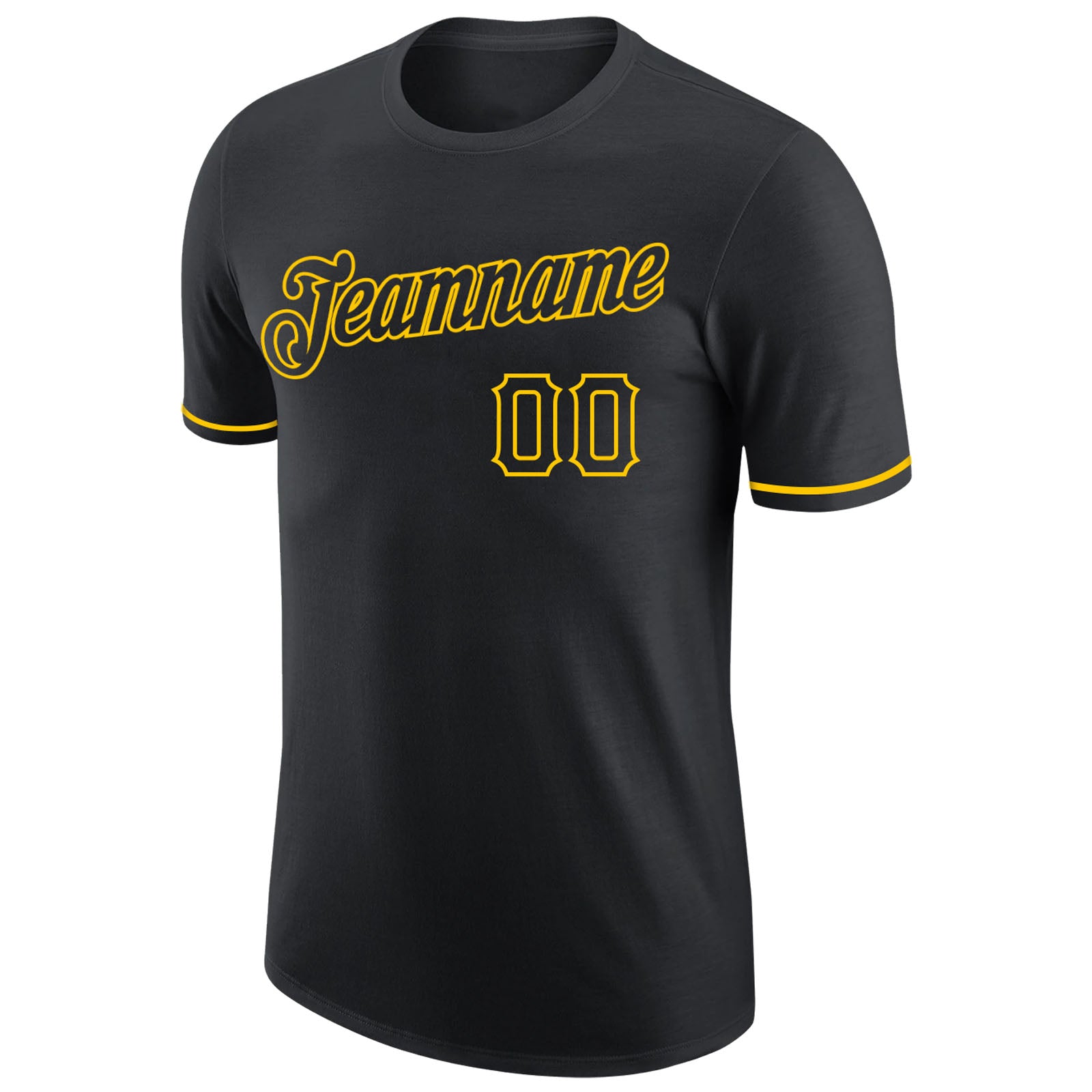 Custom Black Black-Gold Performance T-Shirt - Image 5
