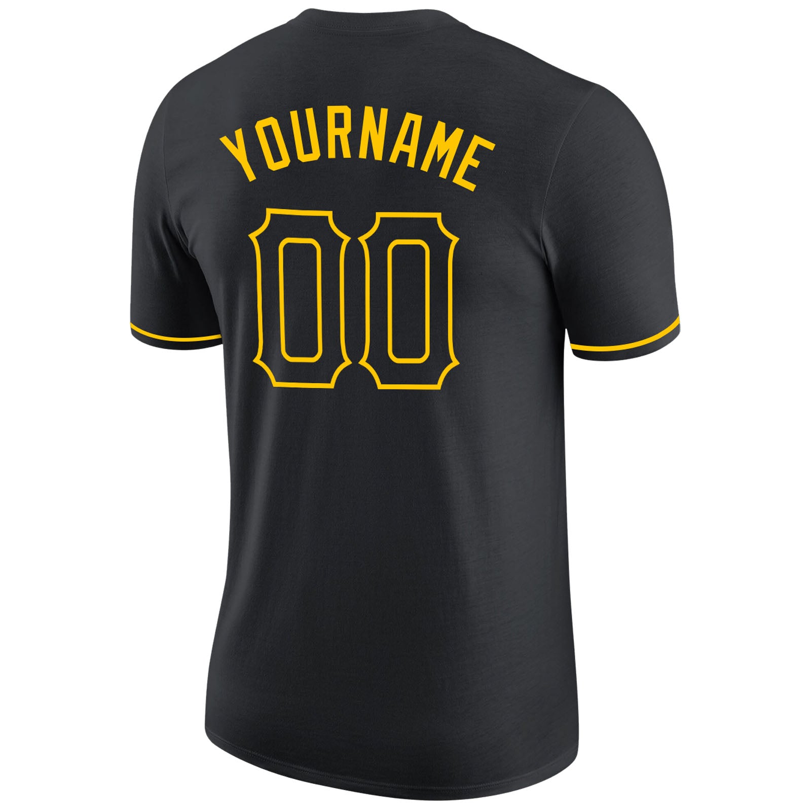Custom Black Black-Gold Performance T-Shirt - Image 6