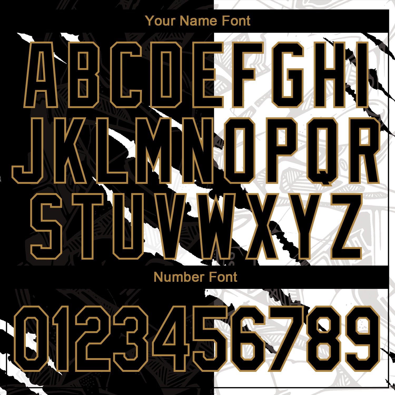 Custom Graffiti Pattern Black-Old Gold 3D Performance T-Shirt - Image 4