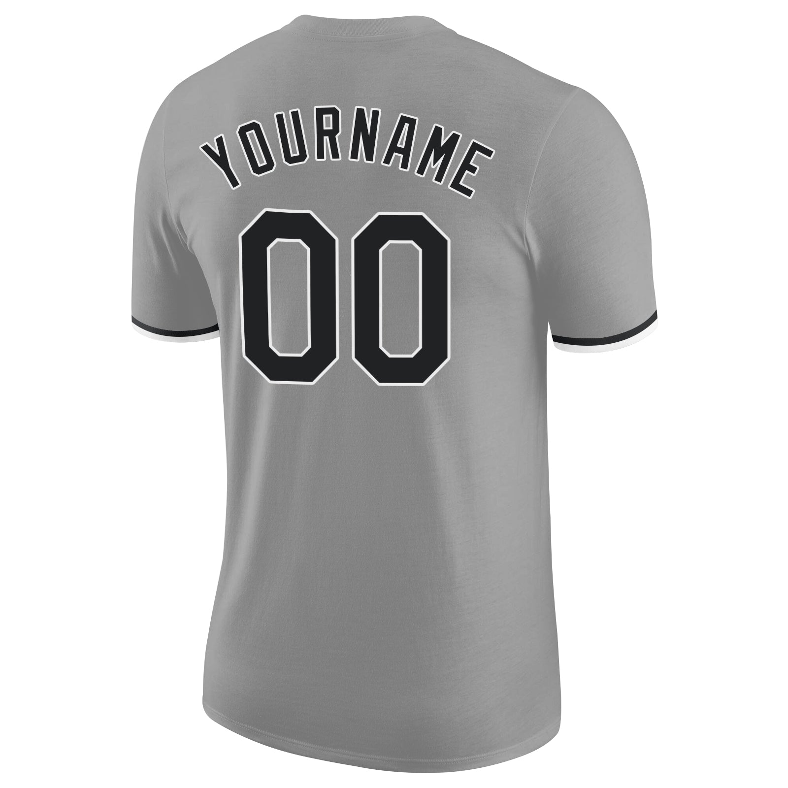 Custom Gray Black-White Performance T-Shirt - Image 6