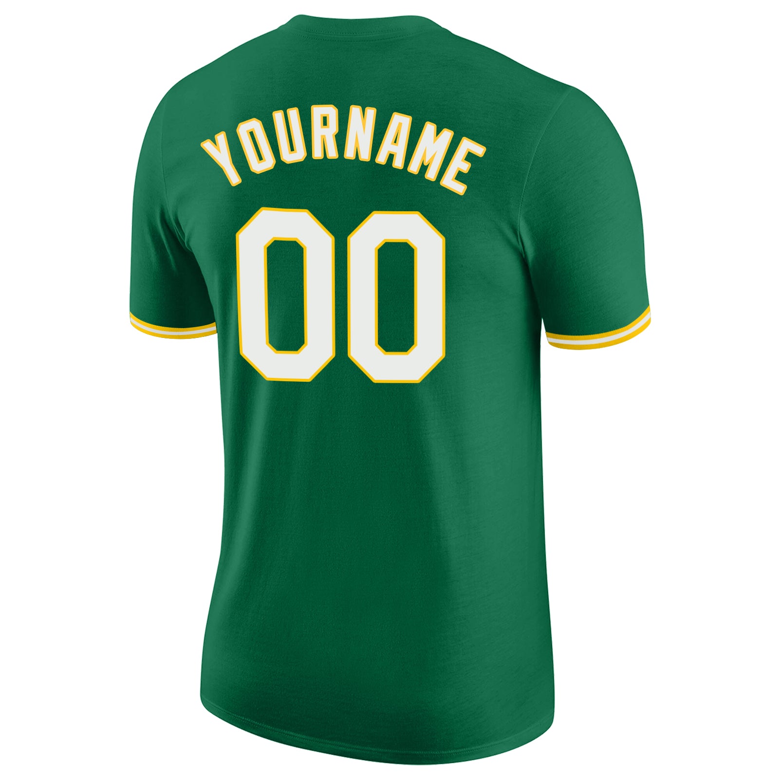Custom Kelly Green White-Gold Performance T-Shirt - Image 6
