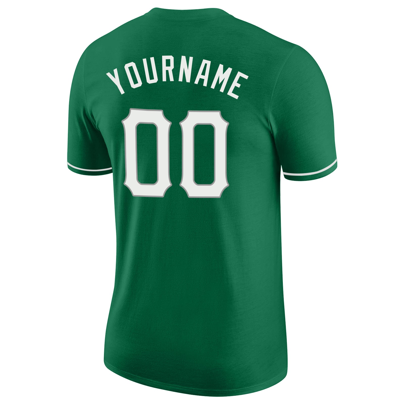 Custom Kelly Green White-Gray Performance T-Shirt - Image 6